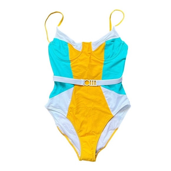 SOLID & STRIPED The Spencer Color Block Underwire One Piece Swimsuit xS SCB - Picture 2 of 6